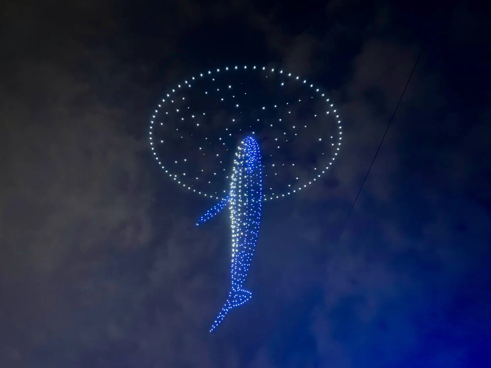 无人机表演盛况 长春夜空千架无人机飞炫