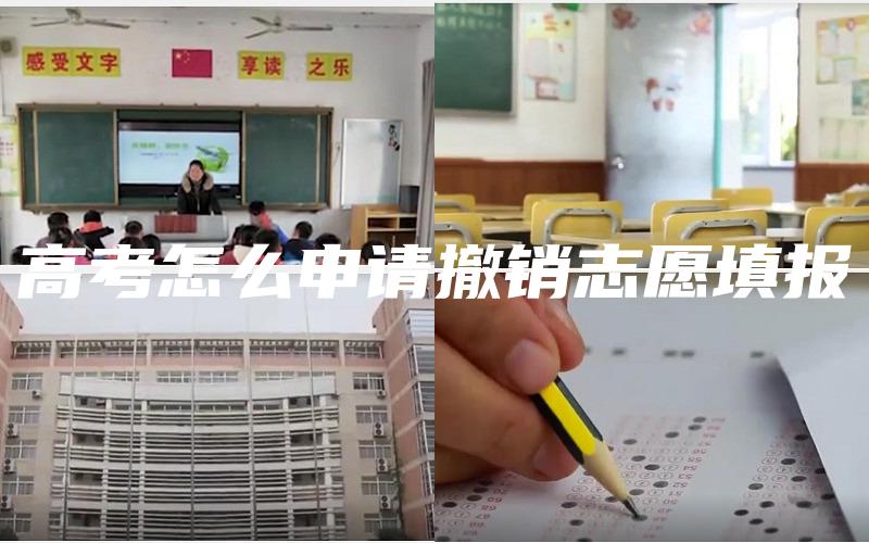 高考怎么申请撤销志愿填报